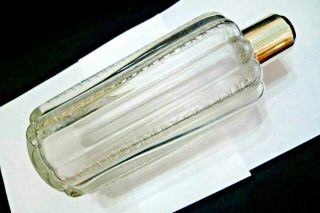 Vintage American Brilliant Cut Glass Decanter Sterling Silver Top Signed " Hawkes
