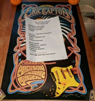 Eric Clapton Msg Event Poster Signed Adam Pobiak Oct 6 & 7 2018 200/600,  Setlist