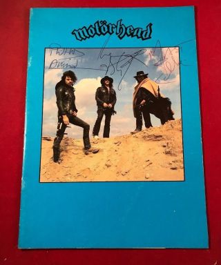 Signed Motorhead Autographed 1980 Uk Tour Book Programme Lemmy Philthy Eddie