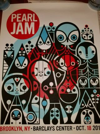 Pearl Jam Poster Barclay Center,  Brooklyn,  Ny 10/18/2013
