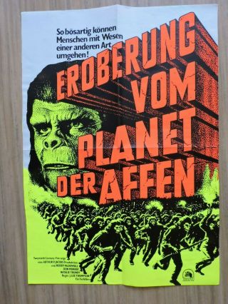 Vintage Conquest Of The Planet Of The Apes Movie Poster Rare 2 Sided