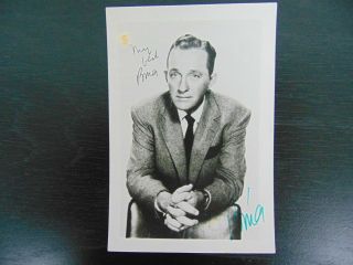 “white Christmas” Bing Crosby Signed 3.  5x5 B&w Photo Todd Mueller