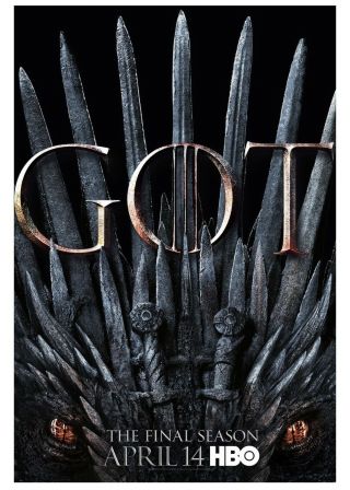 Official Hbo Game Of Thrones Season 8 Dragon Poster