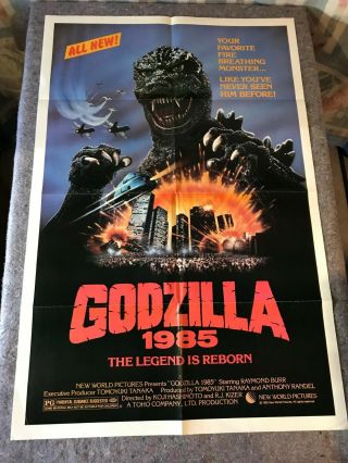 Godzilla 1985 (1985) 1 Sheet Movie Poster 27 " X41 " (vf) Raymond Burr