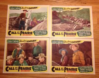 Call Of The Prairie - 1940s Movie Lobby Poster Hopalong Cassidy Set Of 4