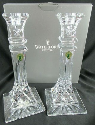 Waterford Crystal Lismore 10 " Candlesticks In Orig Box