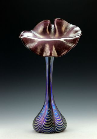 Glamorous Bohemian Art Nouveau Jugendstil Iridescent Glass Vase