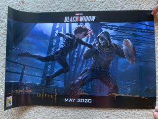 Sdcc Comic Con 2019 Marvel Avengers Black Widow Signed Poster By Andy Park