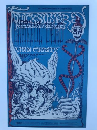 1968 Grateful Dead Qms Bill Graham Fillmore Poster Bg 144 1st Lee Conklin Art