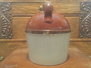 Red Wing Stoneware antique advertising whiskey jug.  Jos.  Bernard,  Chicago 3