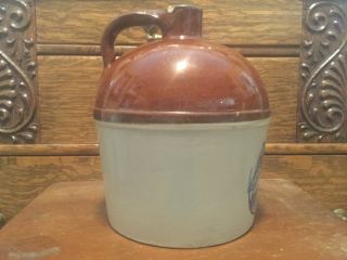 Red Wing Stoneware antique advertising whiskey jug.  Jos.  Bernard,  Chicago 4