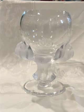 Lalique Bagheera Claw Crystal Glass Bowl Vase Pedestal Frosted Clawed Base