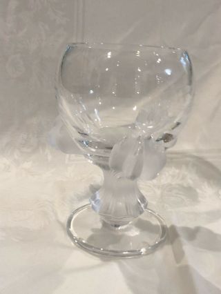 LALIQUE Bagheera Claw Crystal Glass Bowl Vase Pedestal Frosted Clawed Base 2