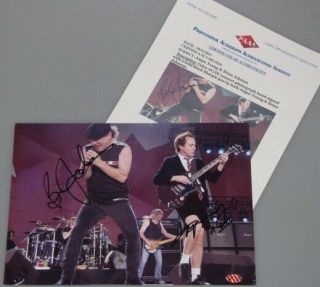 Acdc Angus Young & Brian Johnson Hand Signed 8 