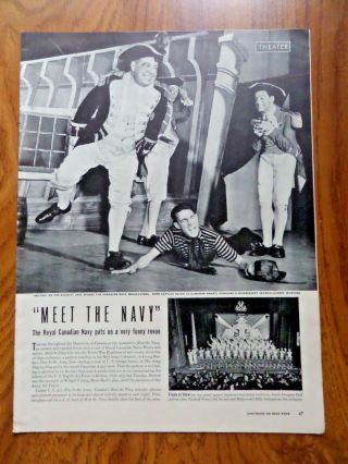 1943 Theater Ad Royal Canadian Meet The Navy A.  Cameron Grant