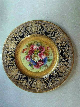 Antique Royal Worcester Porcelain Cabinet Plate Artist Signed 10 ½” Gold 2
