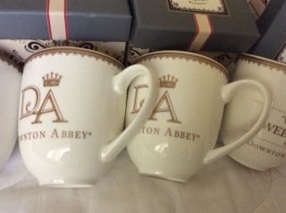 Nib 2 Downton Abbey Large Porcelain Tea Coffee Mug Cups