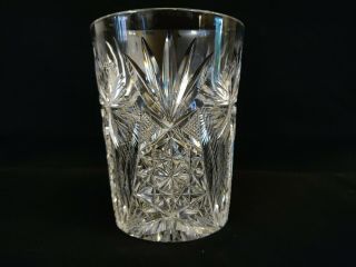 Set 5 ANTIQUE ABP CUT GLASS AMERICAN BRILLIANT PERIOD Tumblers Dandelion,  Bonus 4