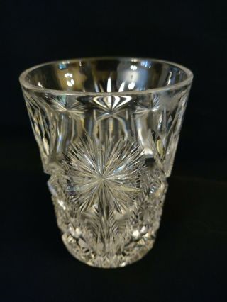 Set 5 ANTIQUE ABP CUT GLASS AMERICAN BRILLIANT PERIOD Tumblers Dandelion,  Bonus 6