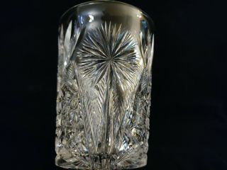 Set 5 ANTIQUE ABP CUT GLASS AMERICAN BRILLIANT PERIOD Tumblers Dandelion,  Bonus 7