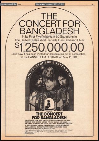 The Concert For Bangladesh_orig 1972 Trade Ad_poster_george Harrison_bob Dylan
