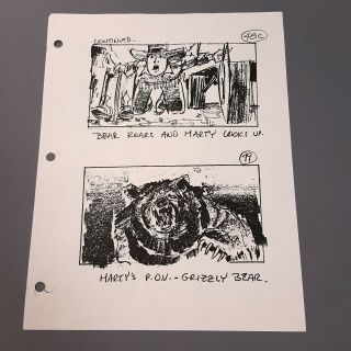 BACK TO THE FUTURE 3 Production Storyboard - Marty & The Bear 2