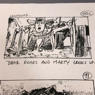 BACK TO THE FUTURE 3 Production Storyboard - Marty & The Bear 3