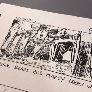 BACK TO THE FUTURE 3 Production Storyboard - Marty & The Bear 7