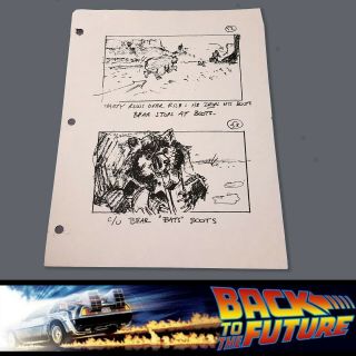 Back To The Future 3 Production Storyboard - Bear Out West Eating Boots