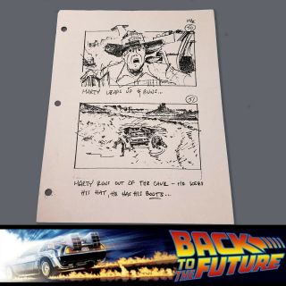 Back To The Future 3 Production Storyboard - Marty Running From The Bear