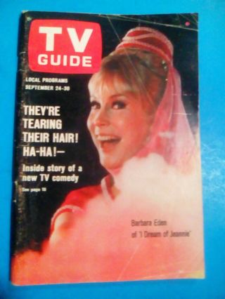 Tv Guide 1966 I Dream Of Jeannie Barbara Eden 704 Lost In Space One