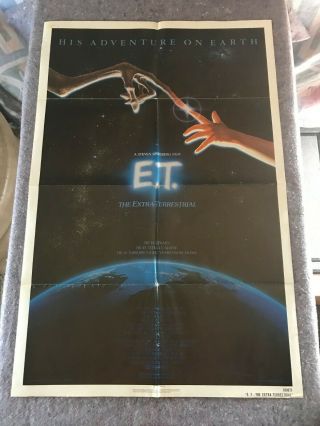 E.  T.  The Extra Terrestrial 1982 1 Sheet Movie Poster 27 " X41 " (f/vf -)