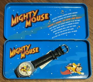 Rare Mighty Mouse Vintage Collectable Numbered Fossil Watch Only 15,  000