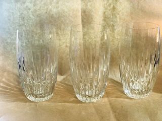 Set Of 3 Baccarat Crystal Massena Highball Glasses 1/2 " Tall