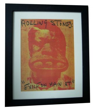 Rolling Stones,  Exile On Main St,  Poster,  Ad,  1972,  Framed,  Fast Global Ship