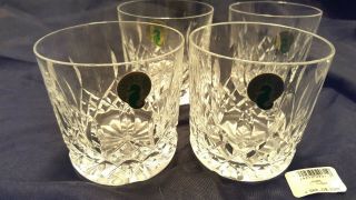 Waterford Crystal Lismore Old Fashioned 9 Oz 3.  25 " Rocks Glass Tumbler Nwt Set 4