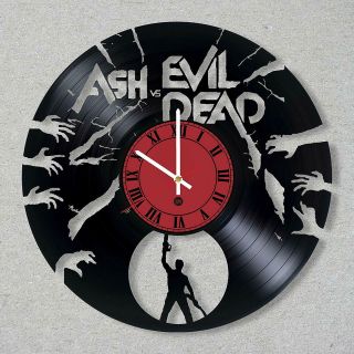 Ash Vs Evil Dead Vinyl Record Wall Clock Evil Dead Zombie Movie Bruce Campbell