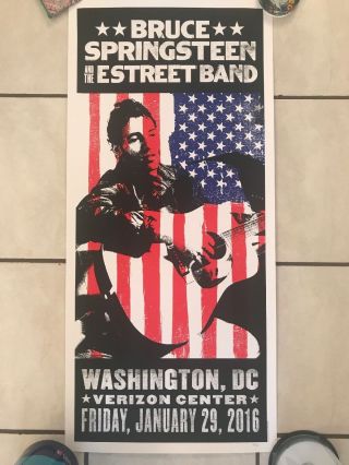 Bruce Springsteen Washington Dc 1/29/16 River Tour Poster 43/500 Bonus Cd