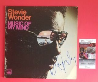 Berry Gordy Signed Stevie Wonder " Music Of My Mind " Lp Album With Jsa Psa