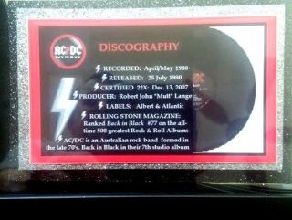 AC/DC Back in Black PLATINUM AWARD Certified RIAA 22 - X RARE EXTREME 4