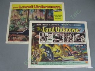 2 1957 The Land Unknown Lobby Title Cards Fantasy Sci - Fi 11 " X14 " Poster