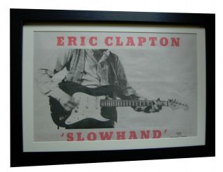 Eric Clapton,  Slowhand,  Poster,  Ad,  Rare 1977,  Framed,  Express,  Global Ship
