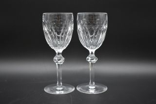 (2) Waterford Irish Cut Crystal Curraghmore 6 1/4 " White Wine Glasses