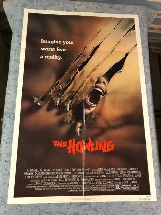 The Howling 1981 1 Sheet Movie Poster 27 " X 41 " (vf -) Joe Dante Horror