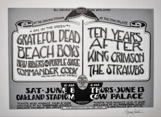 Grateful Dead Beach Boys Day On The Green 1 Poster Signed By Randy Tu