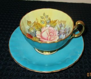 Aynsley Bone China Tea Cup & Saucer - Signed By J.  A.  Bailey