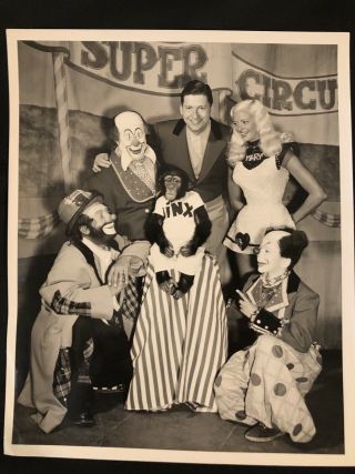 Circus Star Mary Hartline,  Claud Kirchner,  Jinx & Clownsautographed