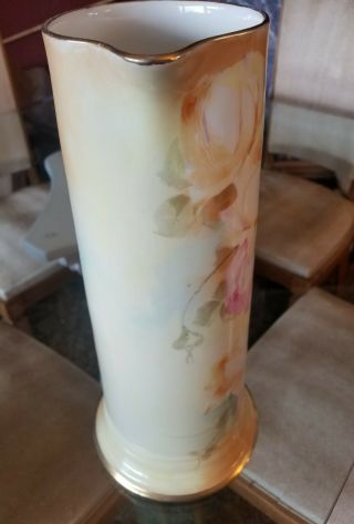 Jean Pouyat Limoges France Hand Painted Artist Signed Tankard Pitcher Roses 6