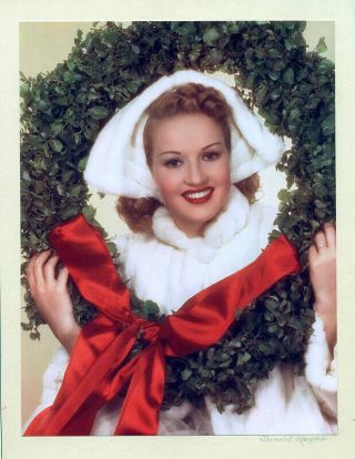 Betty Grable 1939 Vint 10x13 Kodachrome Print By Donald Keyes – Christmas Wreath