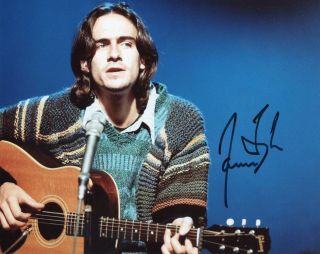 James Taylor Signed Autograph 8x10 Photograph Hall Of Fame Usa Guitar Singer